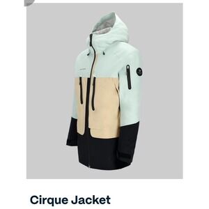 Obermeyer Cirque Ski Jacket Glacial Ice Colorblock Hooded Waterproof 2XL